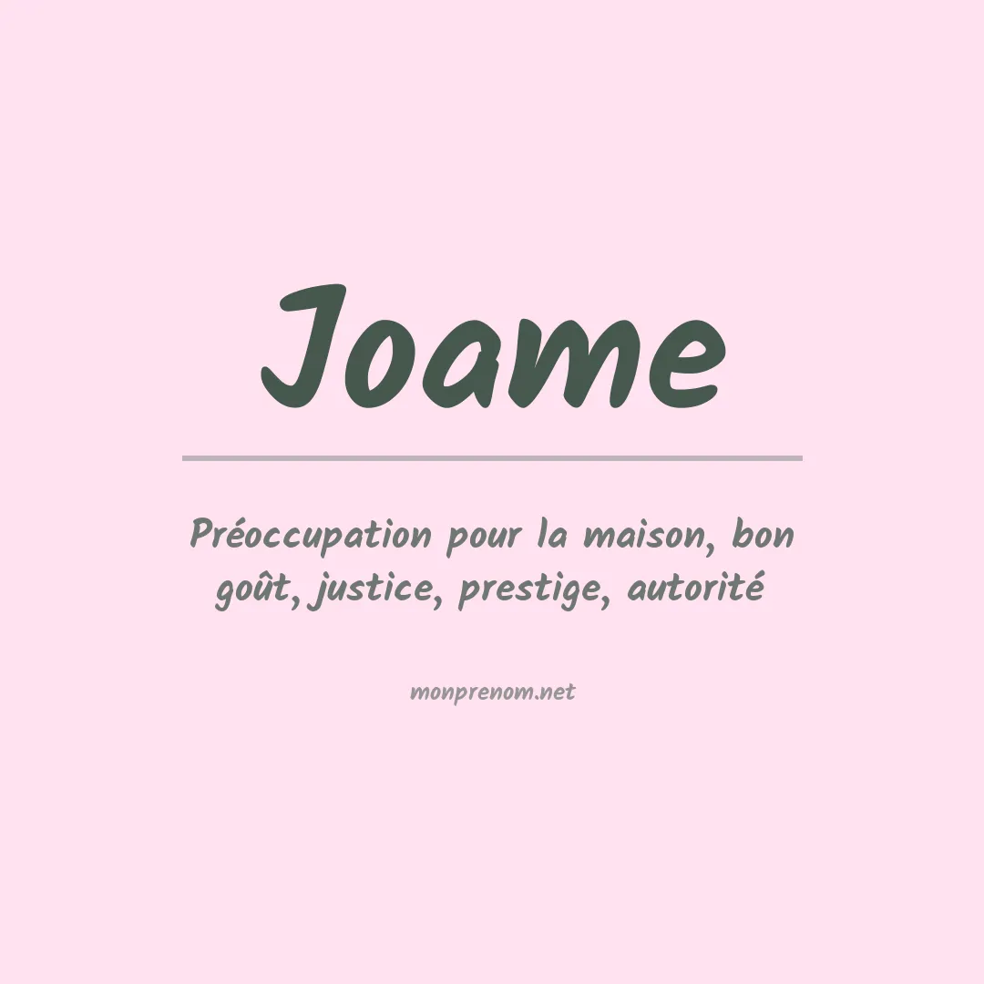 Signification du prénom Joame