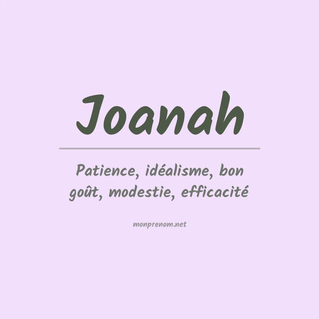 Signification du prénom Joanah