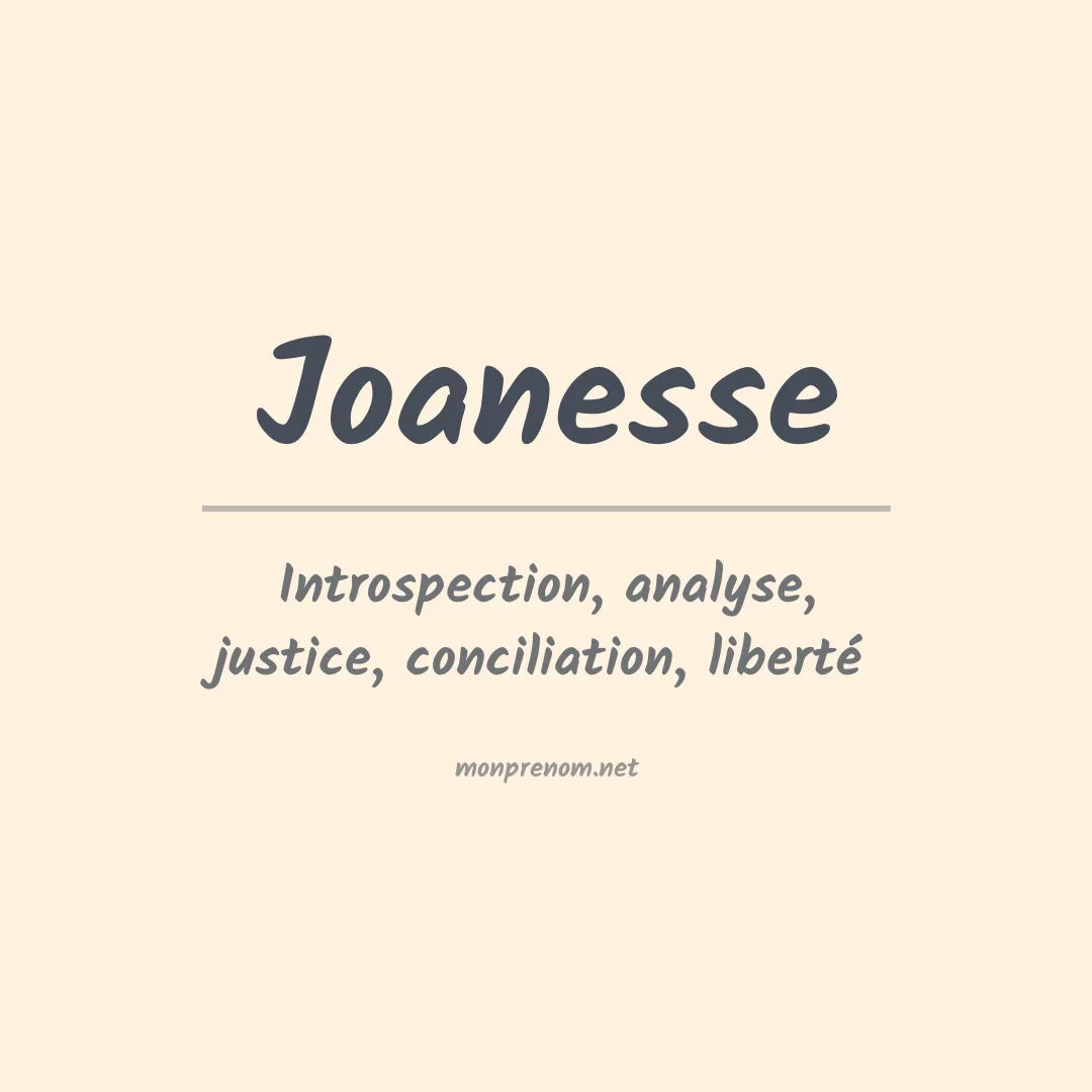 Signification du prénom Joanesse