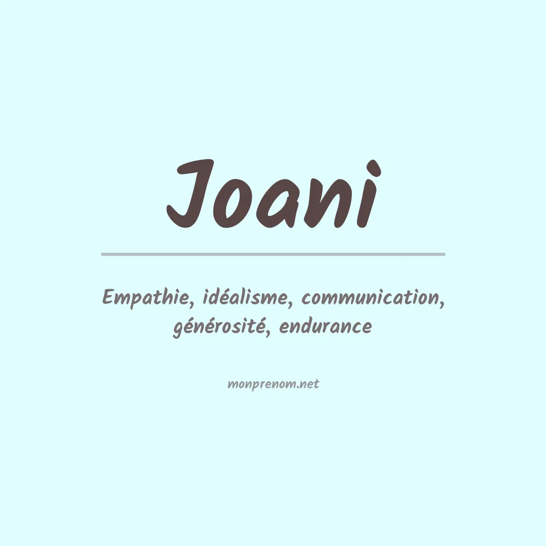 Signification du prénom Joani