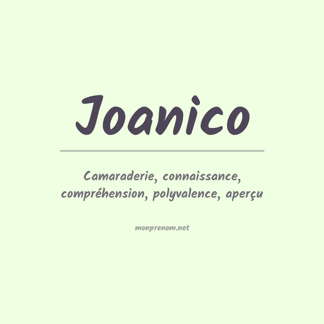 Signification du prénom Joanico
