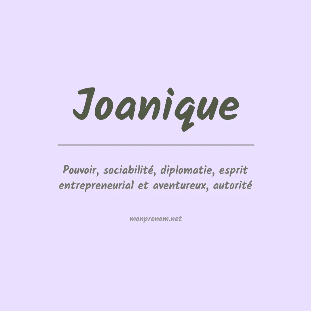 Prénom Joanique