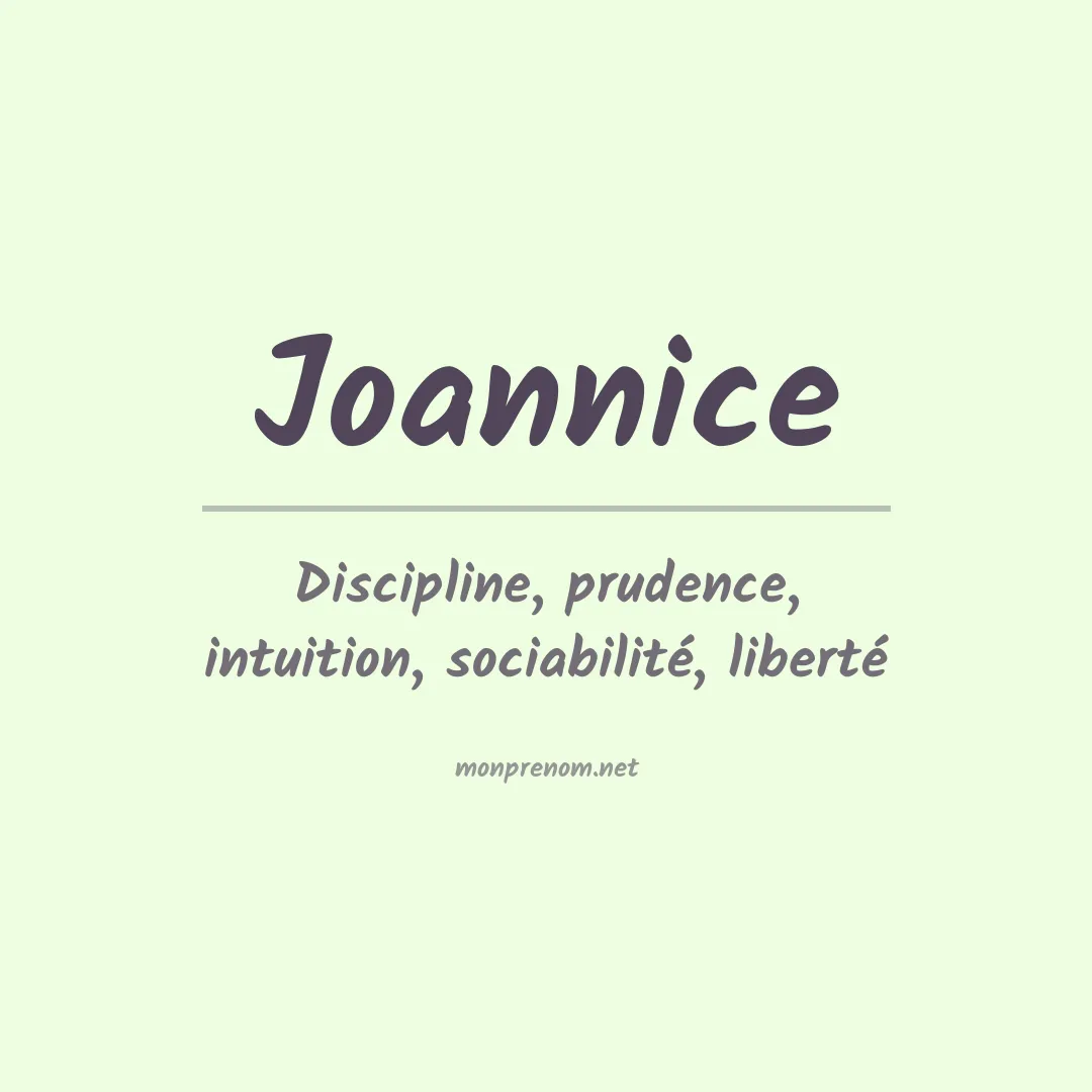 Signification du prénom Joannice