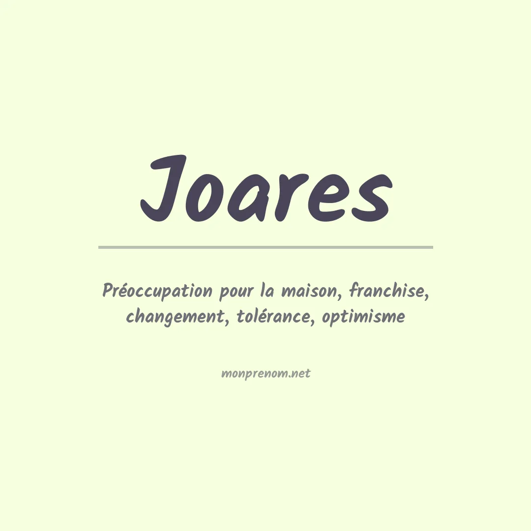 Signification du prénom Joares