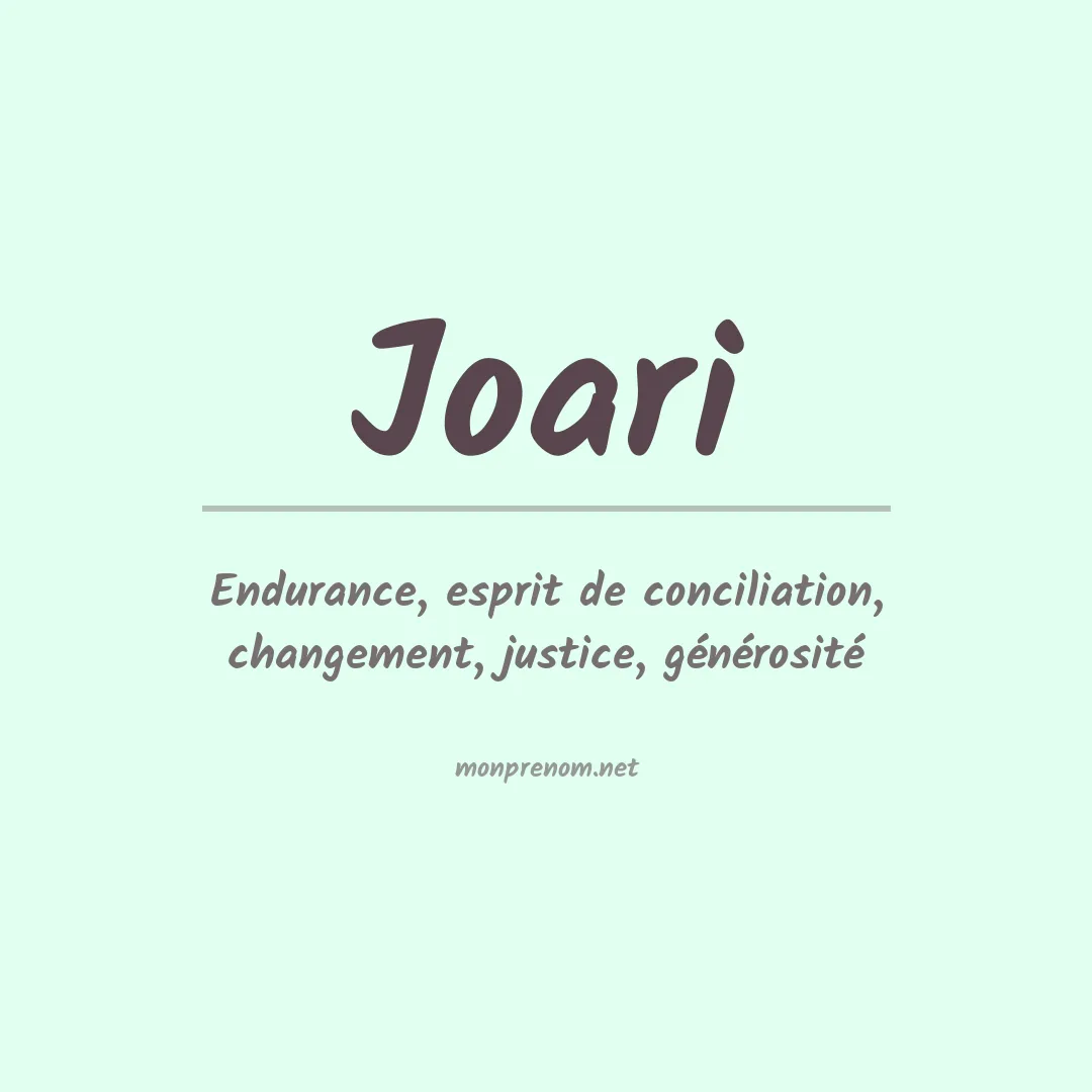Signification du prénom Joari