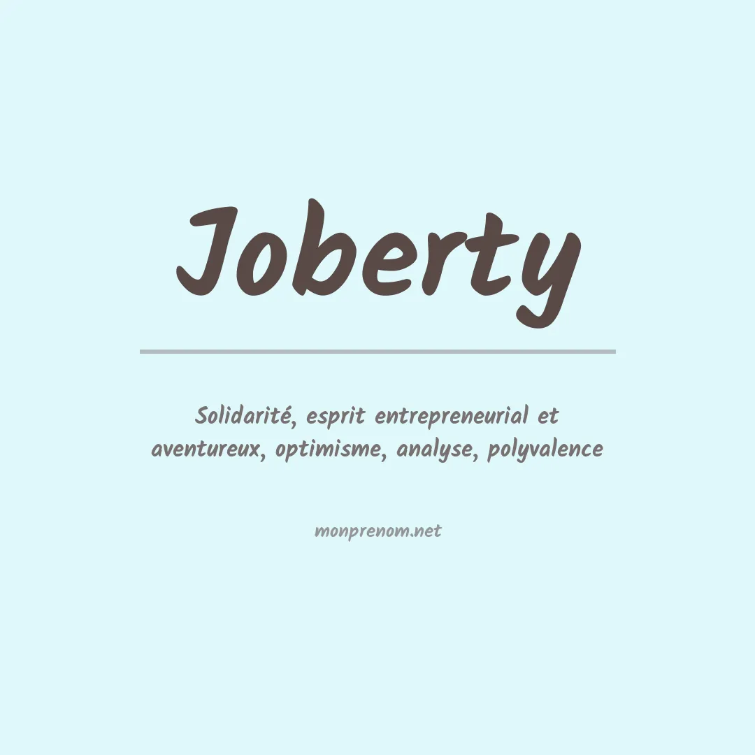 Signification du prénom Joberty