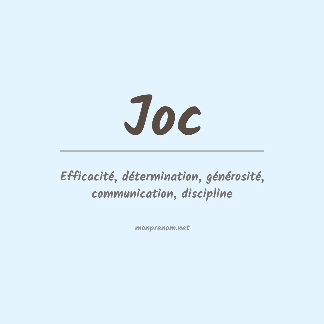 Signification du prénom Joc