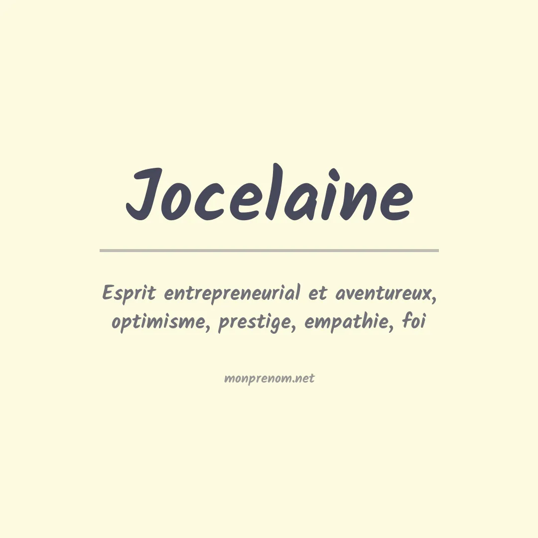 Signification du prénom Jocelaine