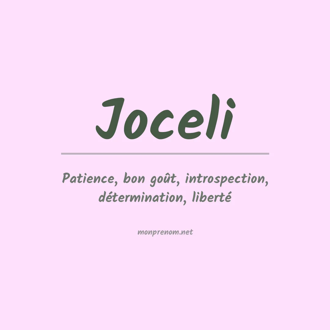 Signification du prénom Joceli