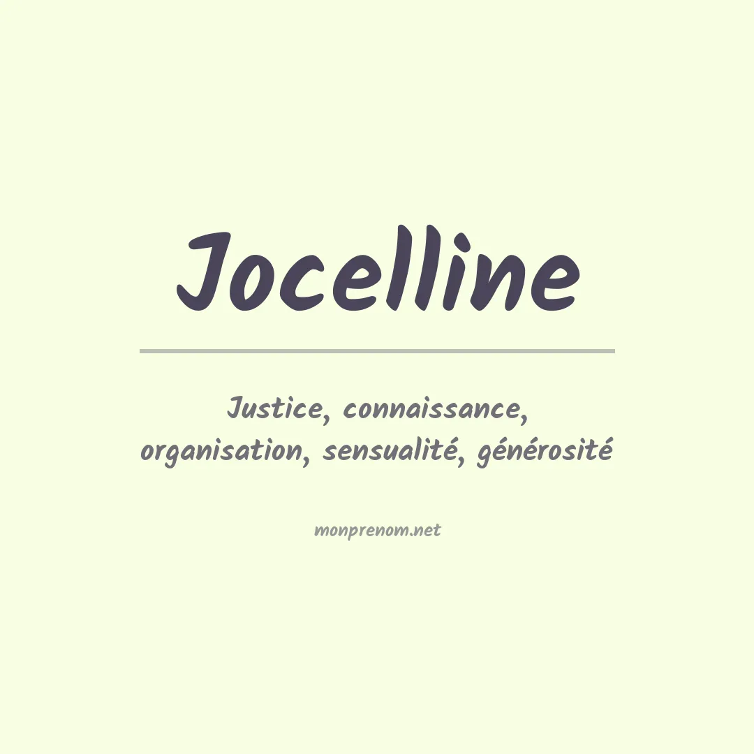 Signification du prénom Jocelline