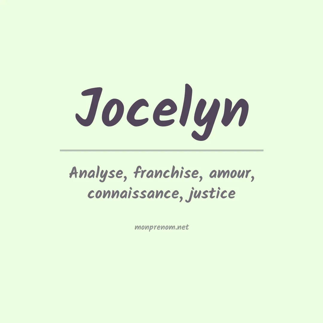 Prénom Jocelyn