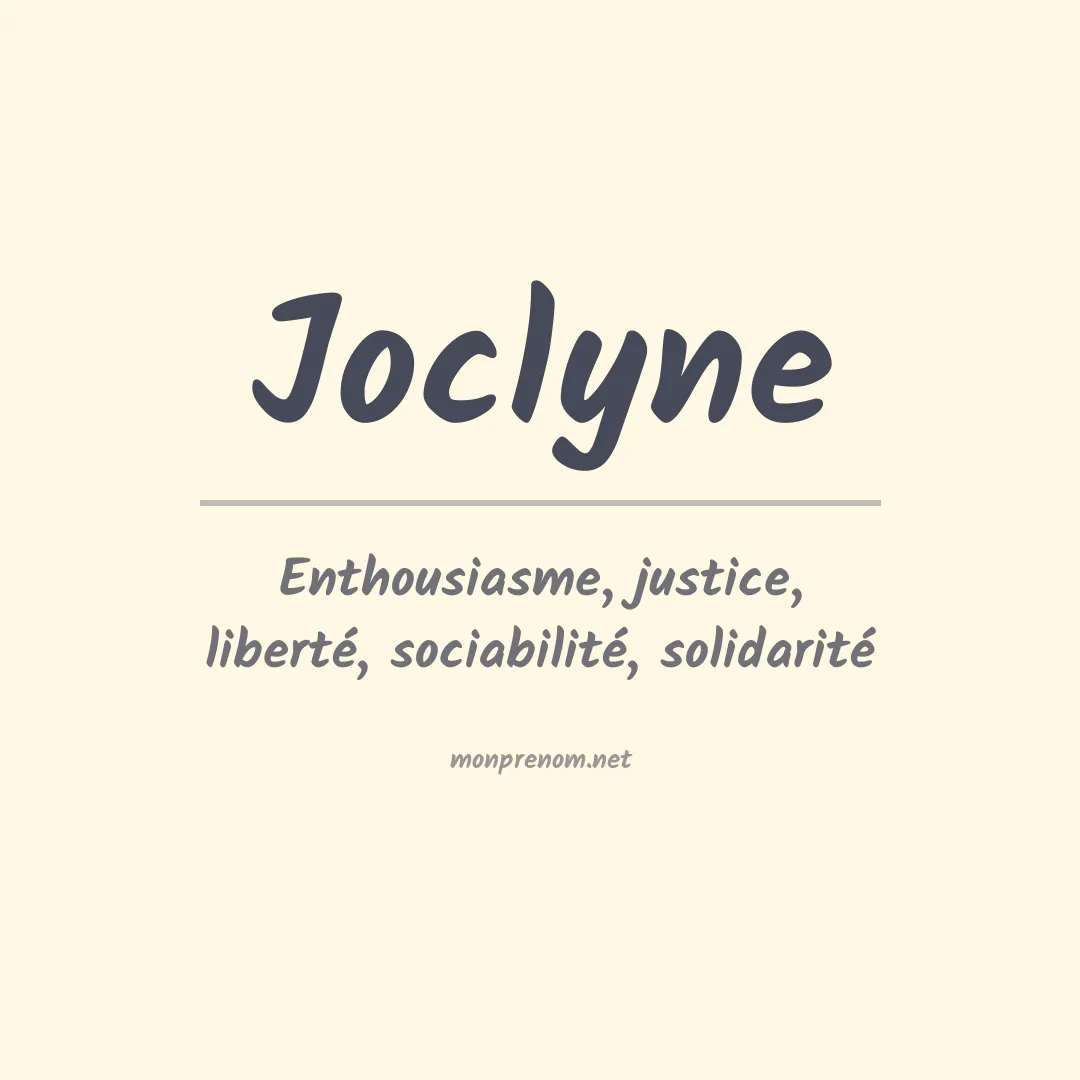 Signification du prénom Joclyne