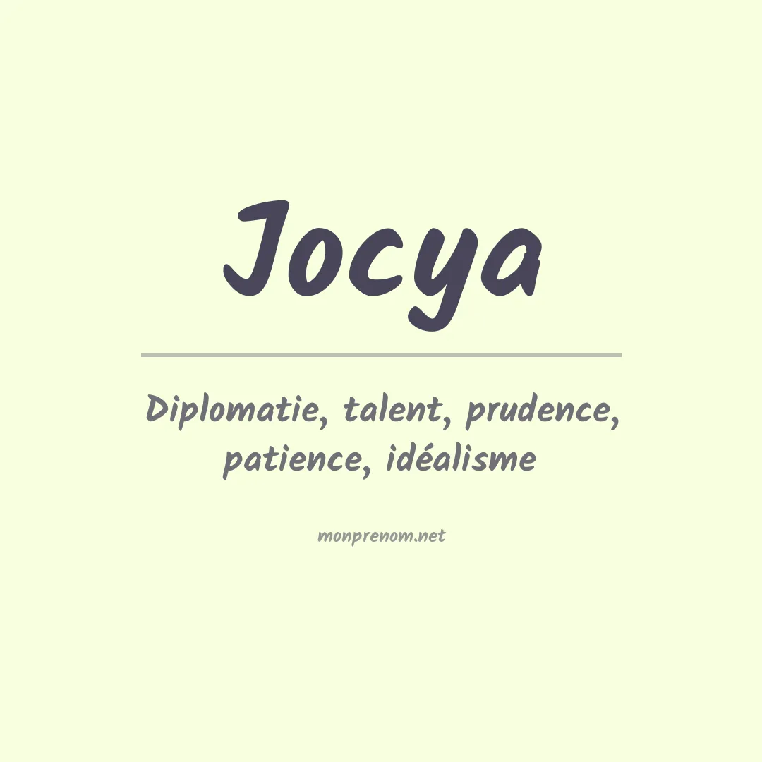 Signification du prénom Jocya