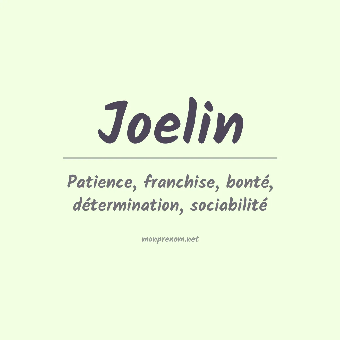 Signification du prénom Joelin