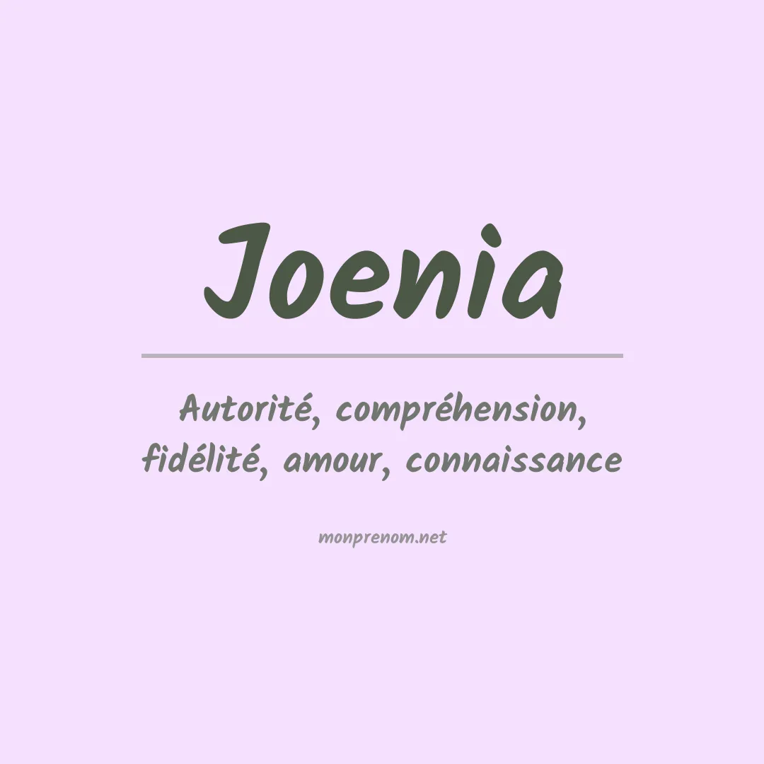 Signification du prénom Joenia