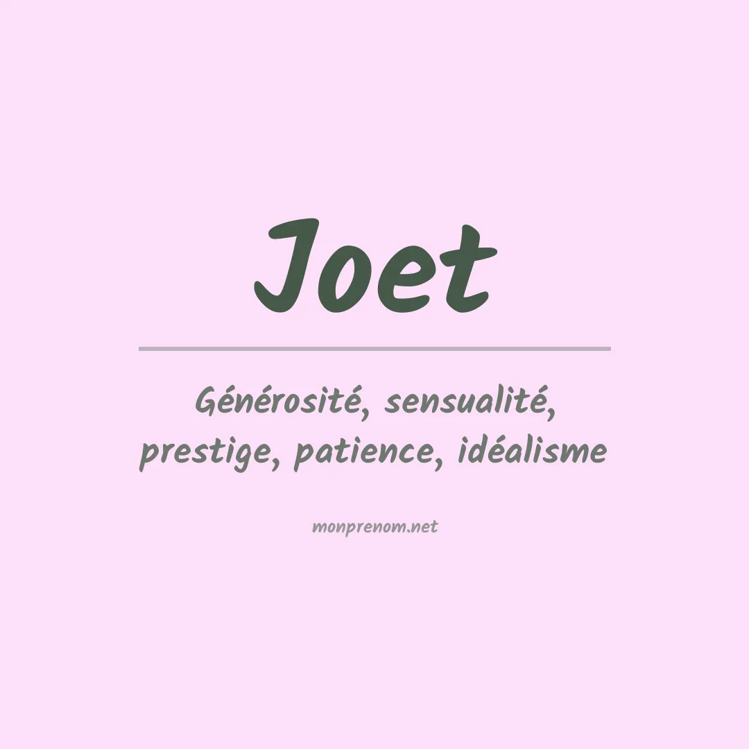 Signification du prénom Joet