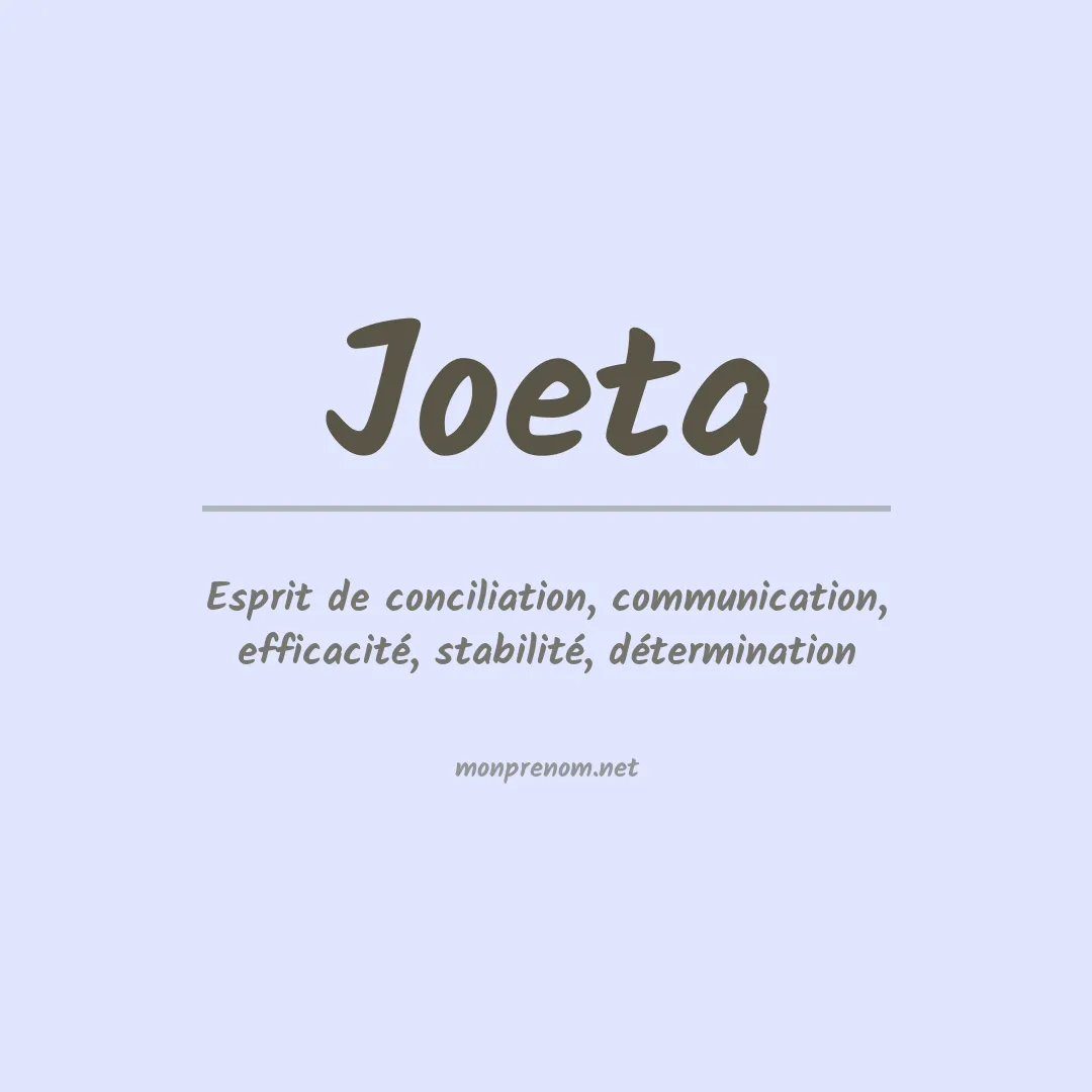 Signification du prénom Joeta