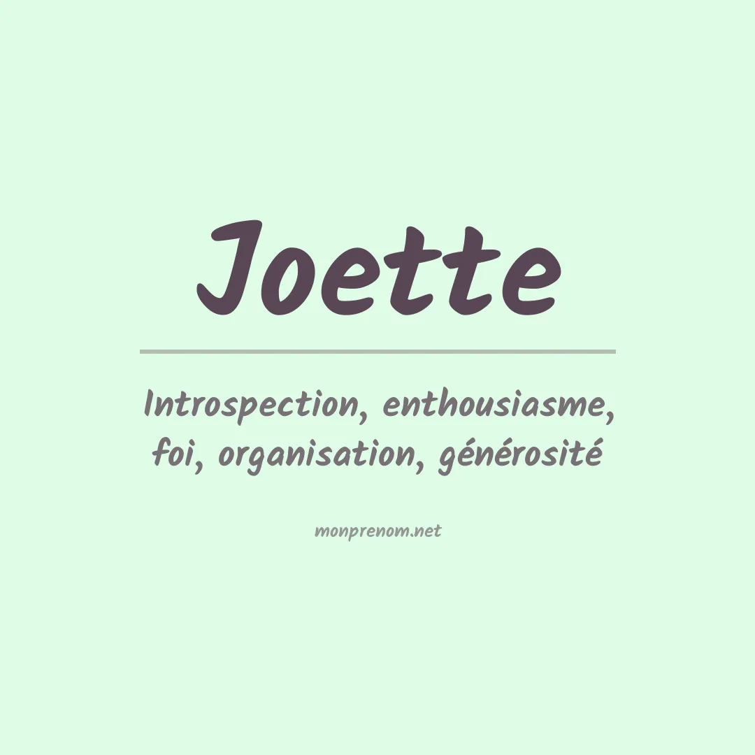 Signification du prénom Joette