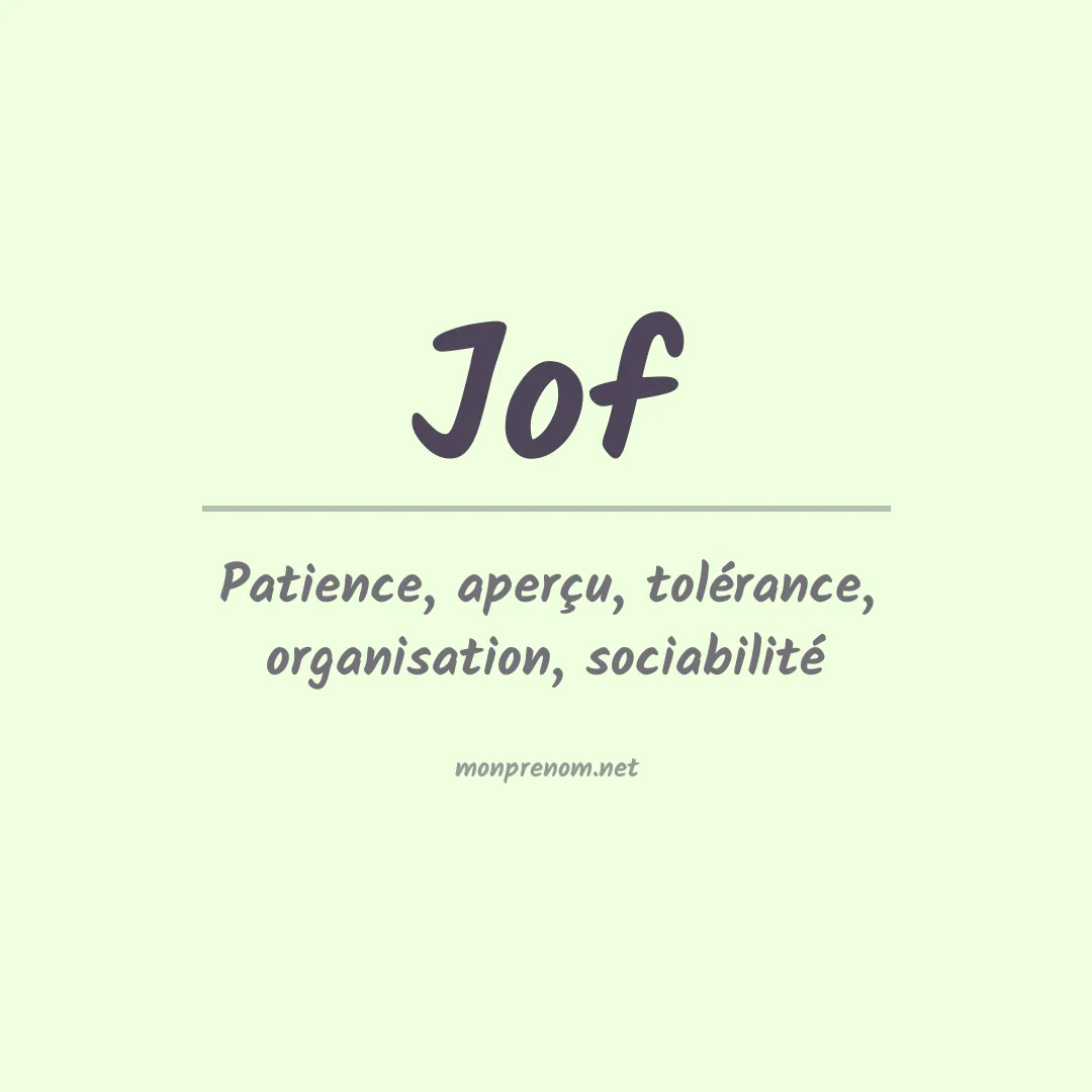 Signification du prénom Jof