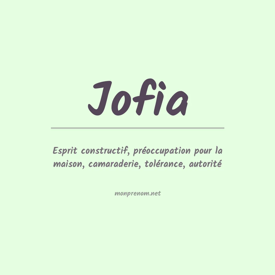 Signification du prénom Jofia