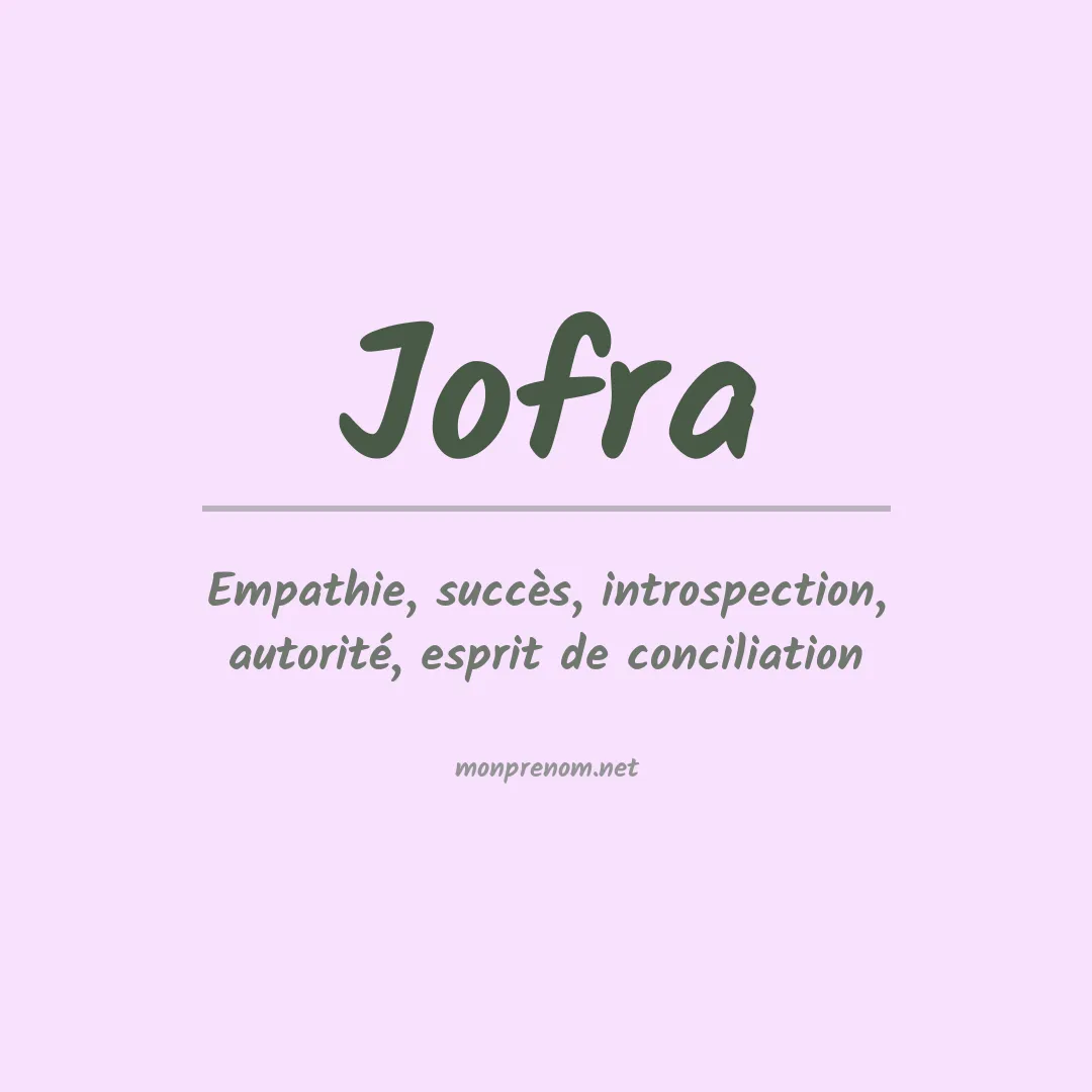 Signification du prénom Jofra
