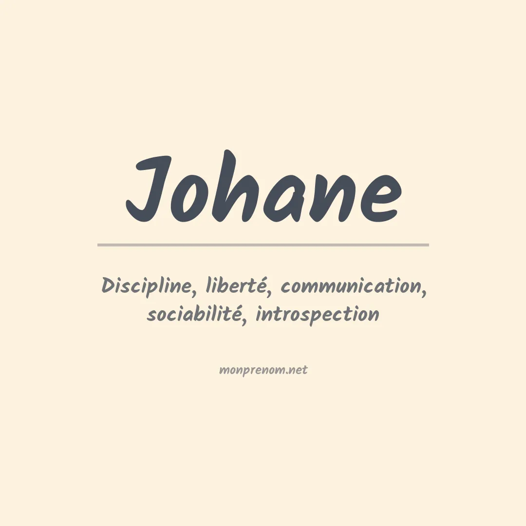 Signification du prénom Johane