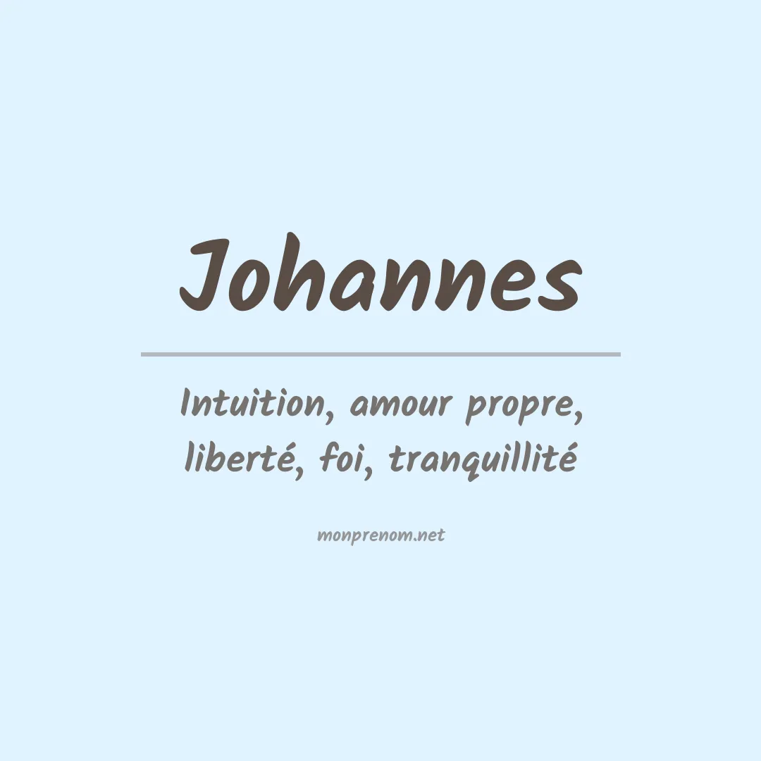 Prénom Johannes