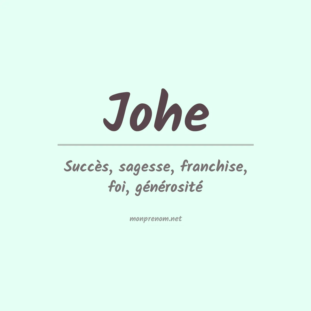 Prénom Johe