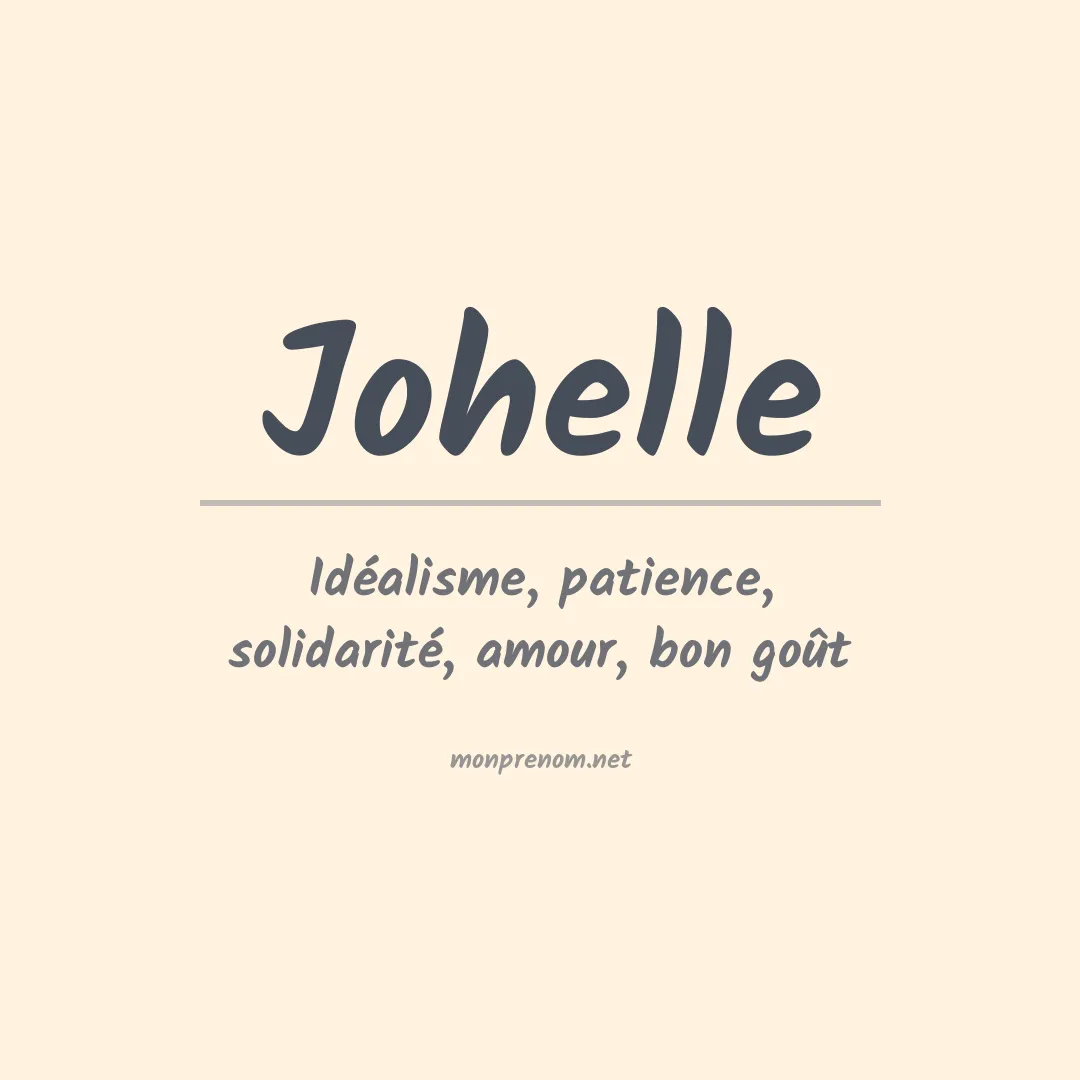 Signification du prénom Johelle