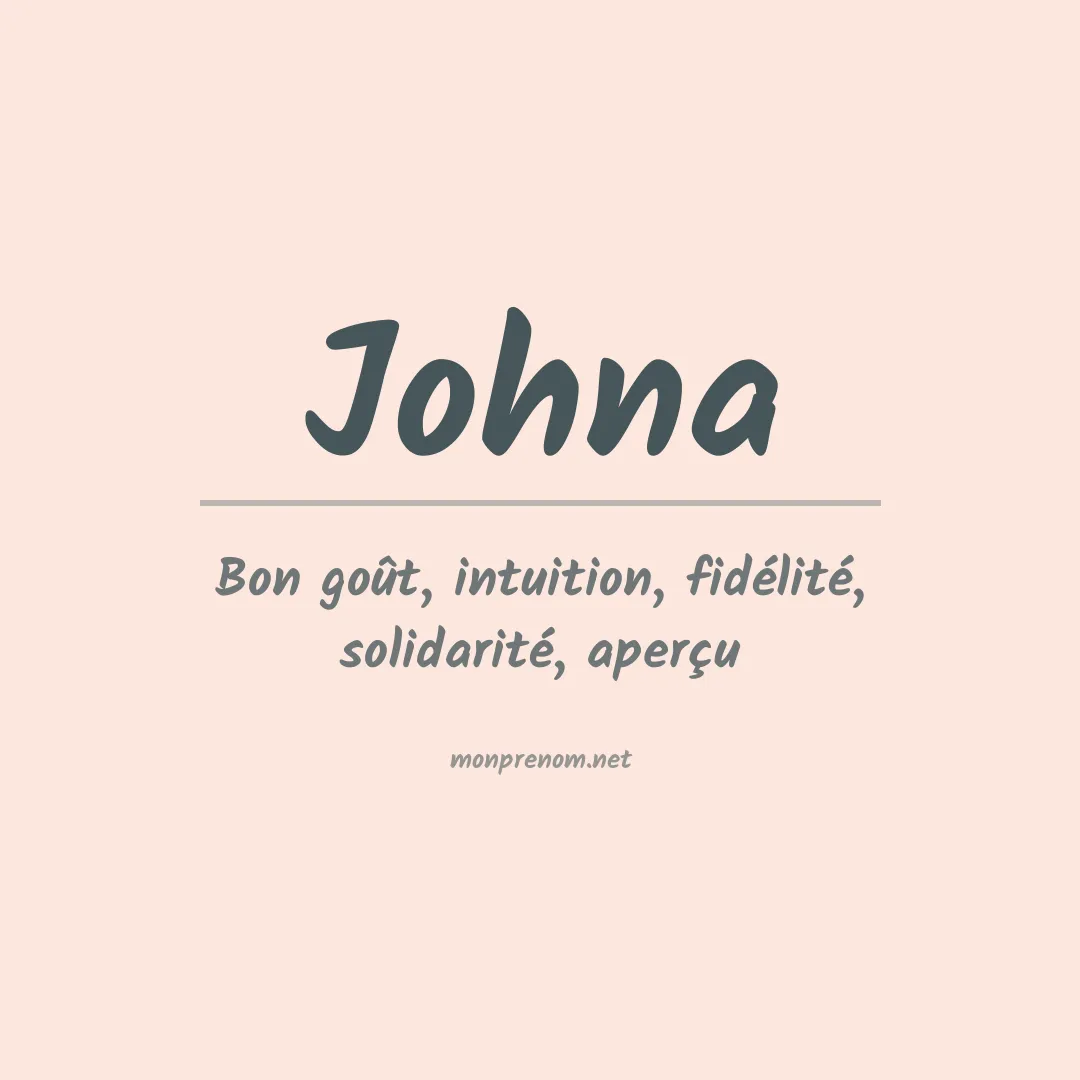 Signification du prénom Johna