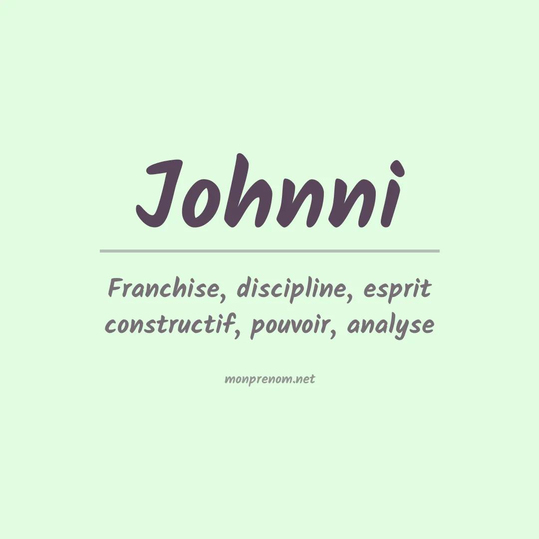 Prénom Johnni