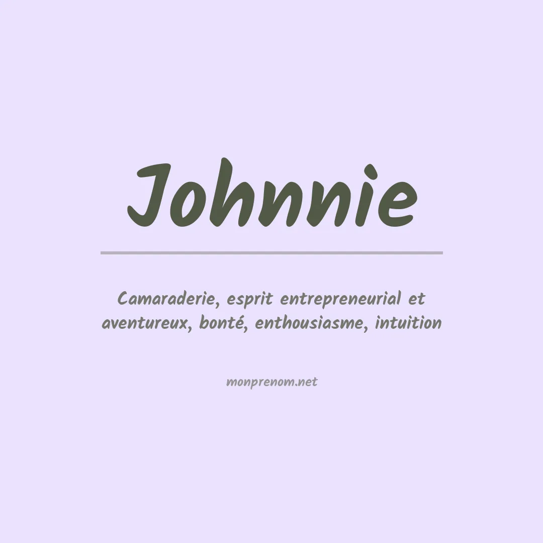 Signification du prénom Johnnie
