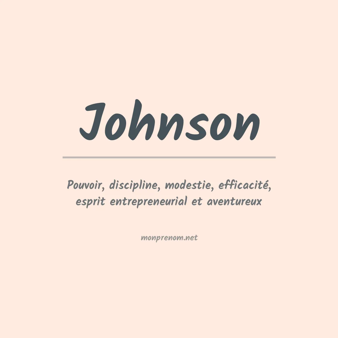 Prénom Johnson