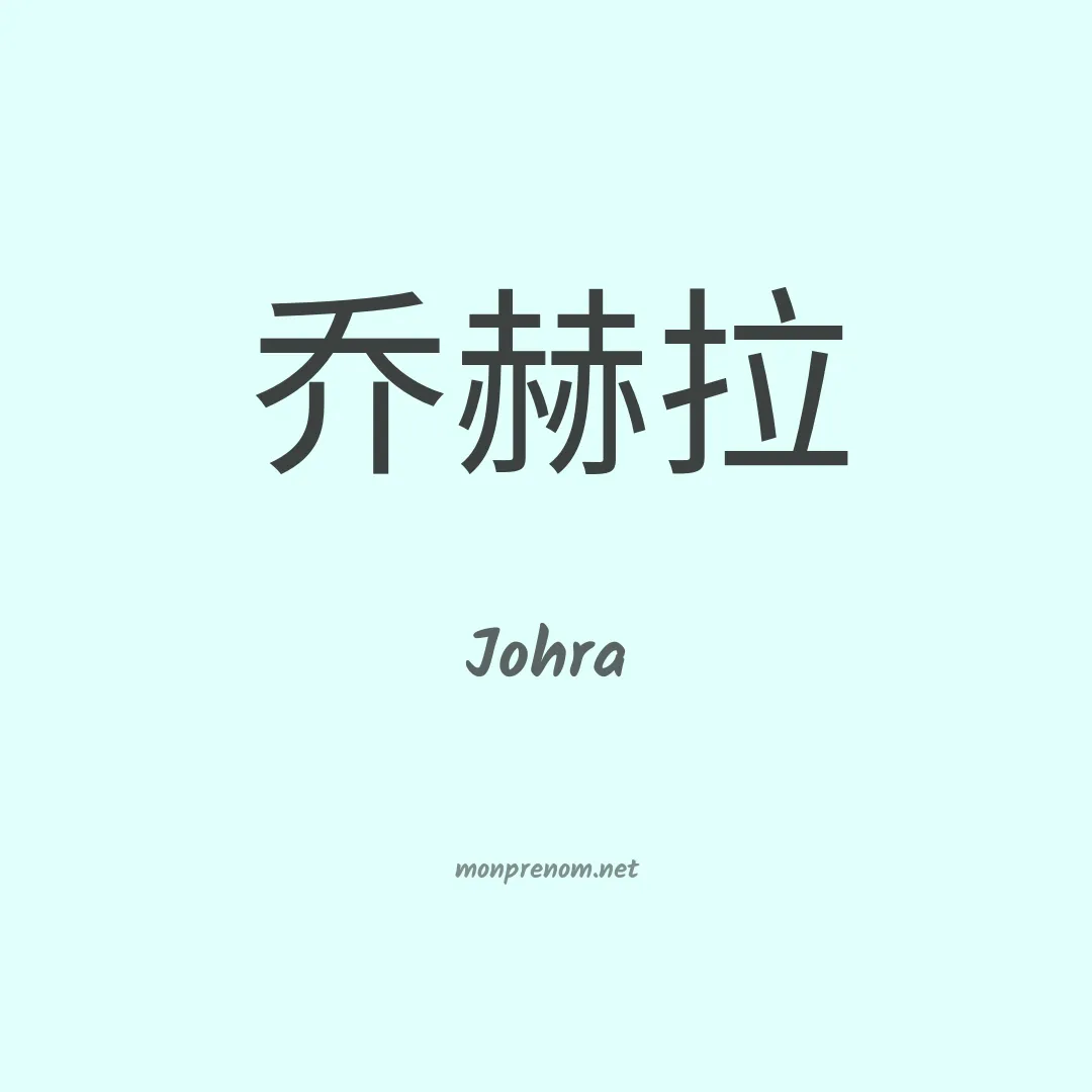 Johra en chinois