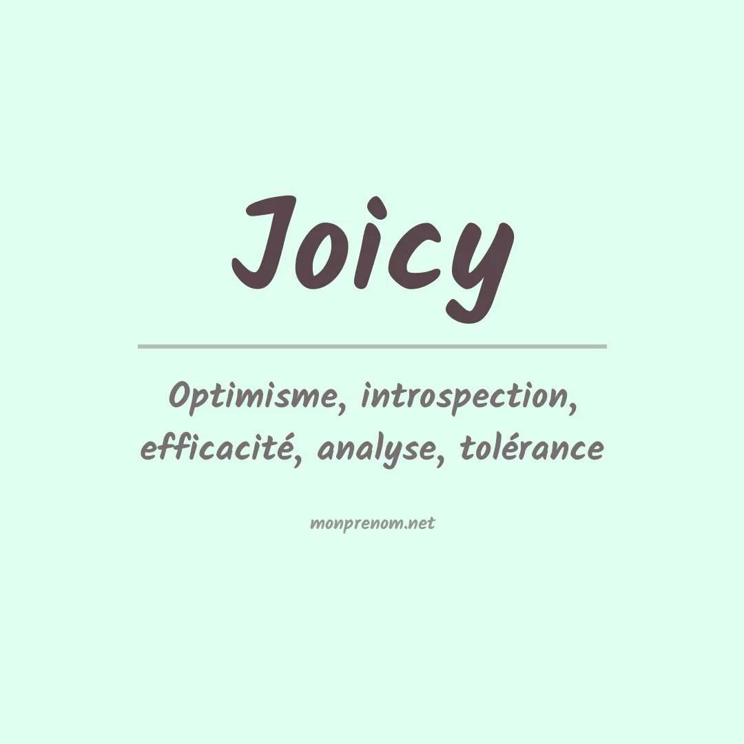 Signification du prénom Joicy