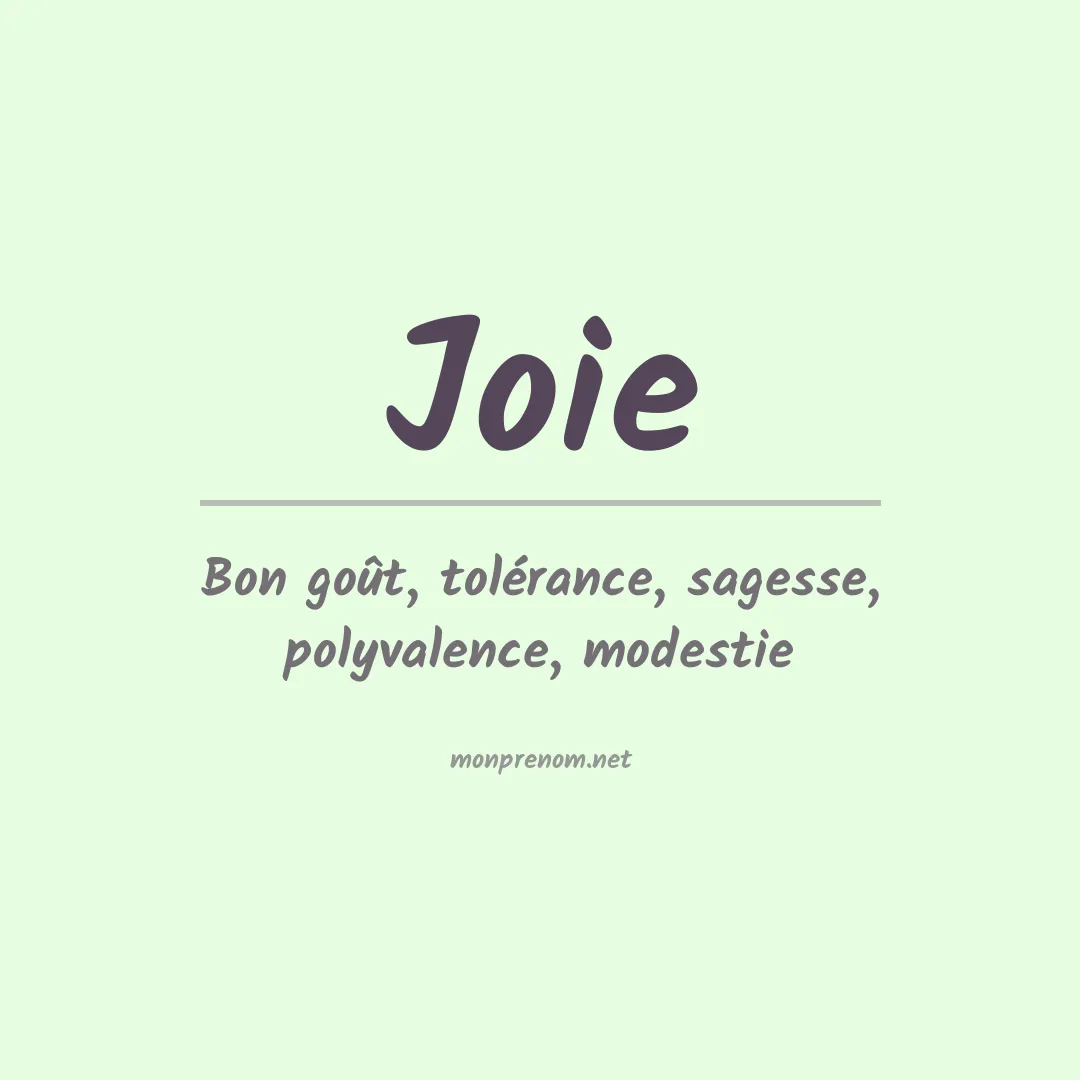 Signification du prénom Joie