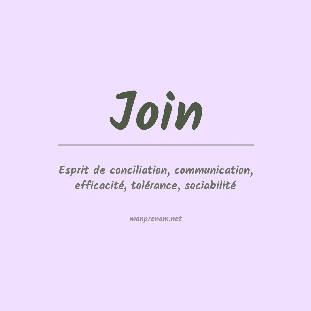 Signification du prénom Join