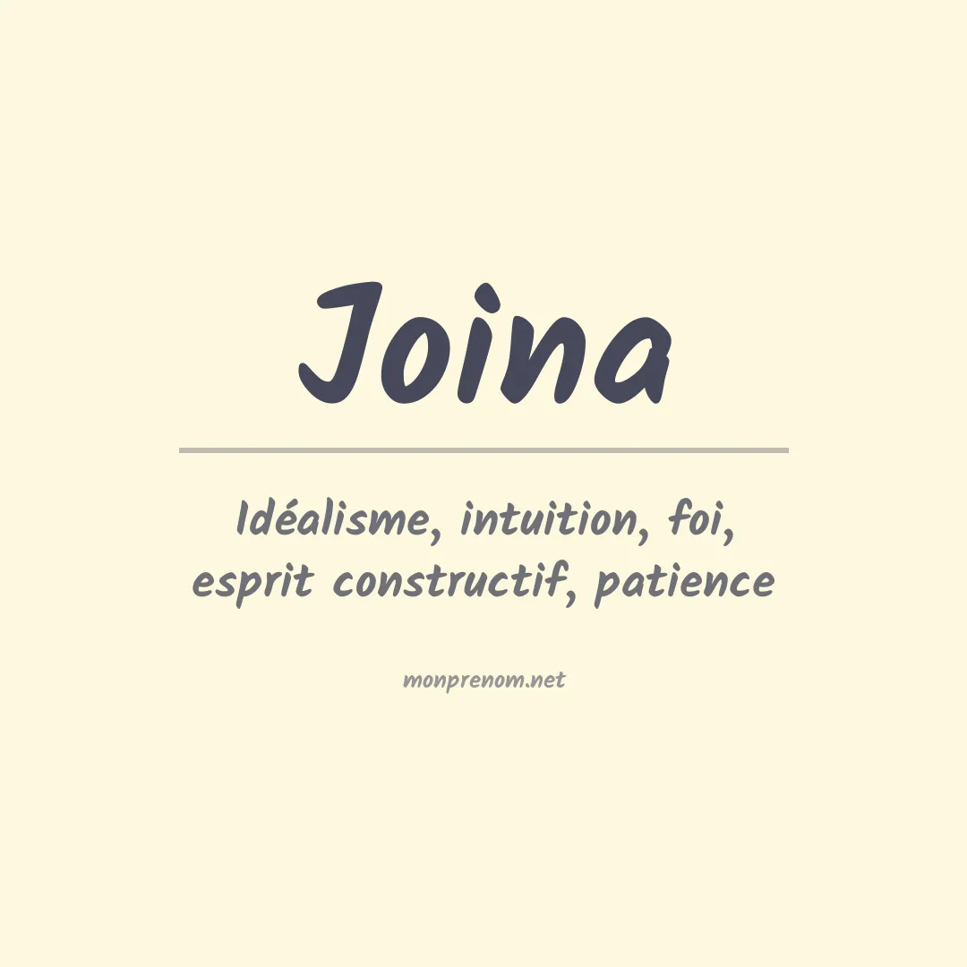 Signification du prénom Joina