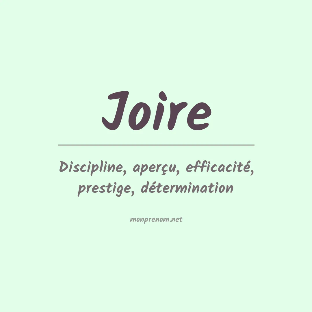 Signification du prénom Joire