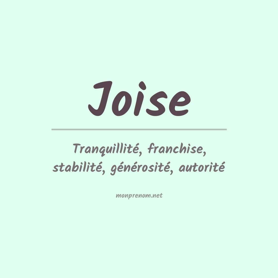 Signification du prénom Joise