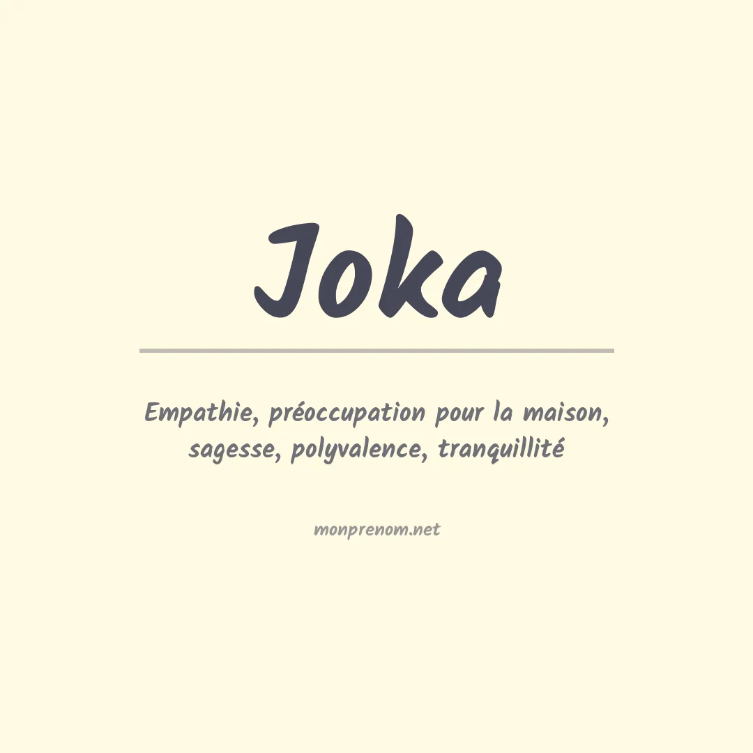 Signification du prénom Joka