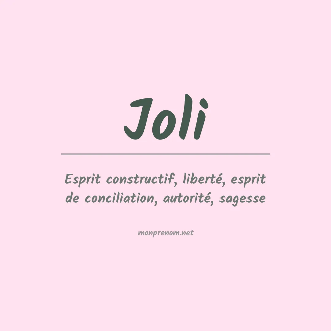 Prénom Joli