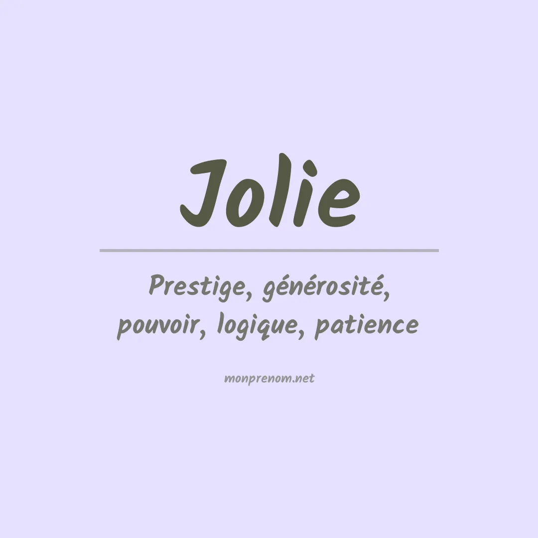 Prénom Jolie
