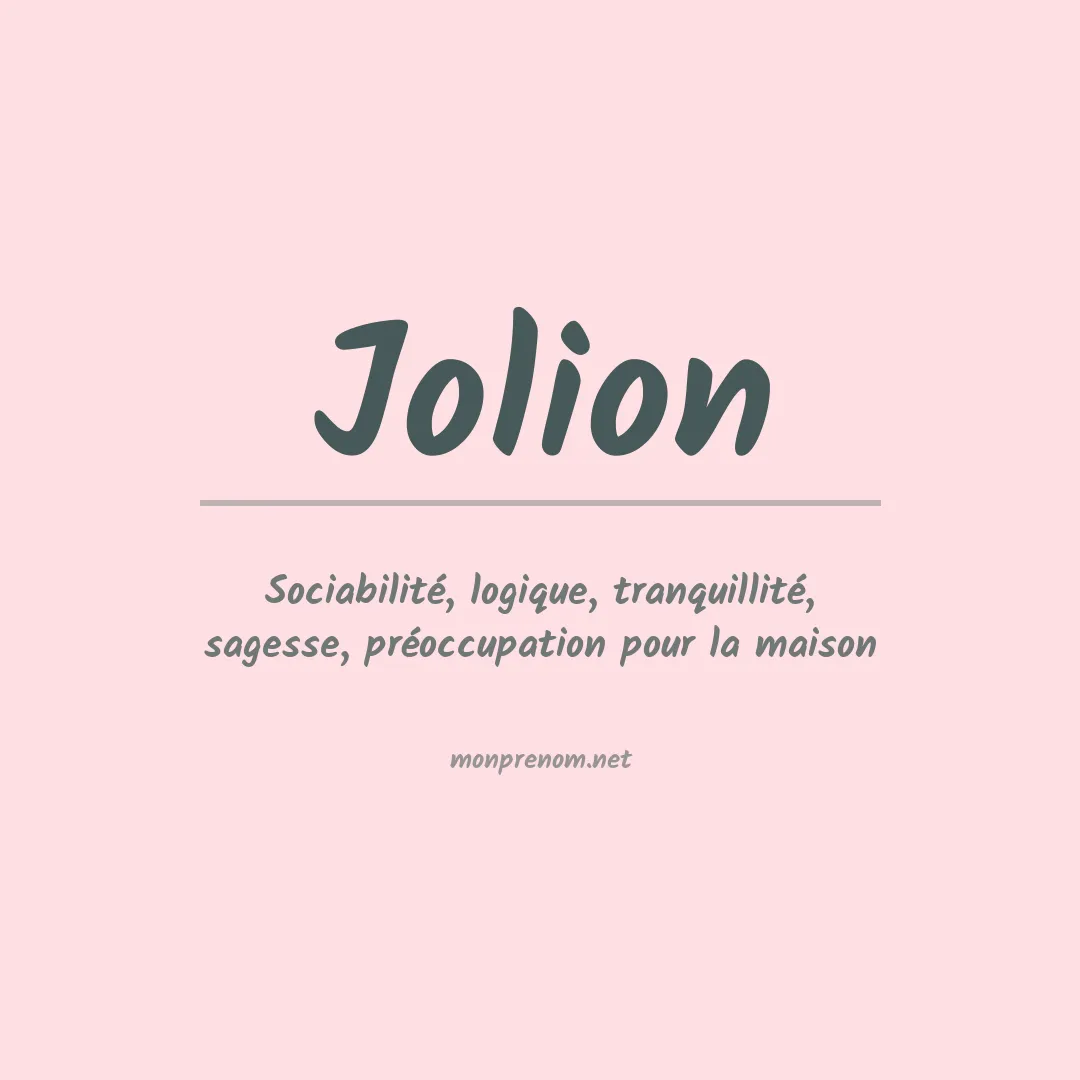 Signification du prénom Jolion