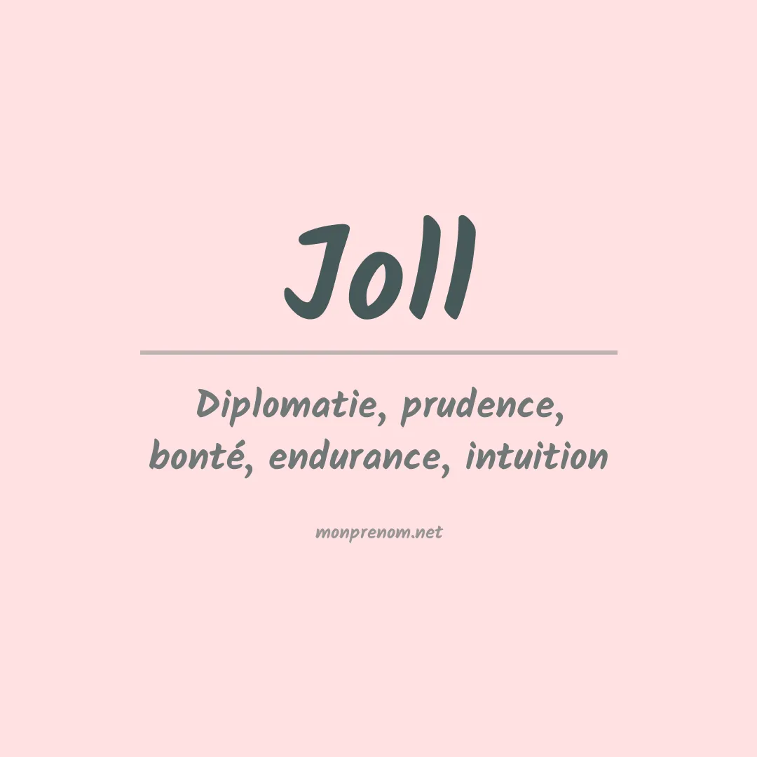 Signification du prénom Joll