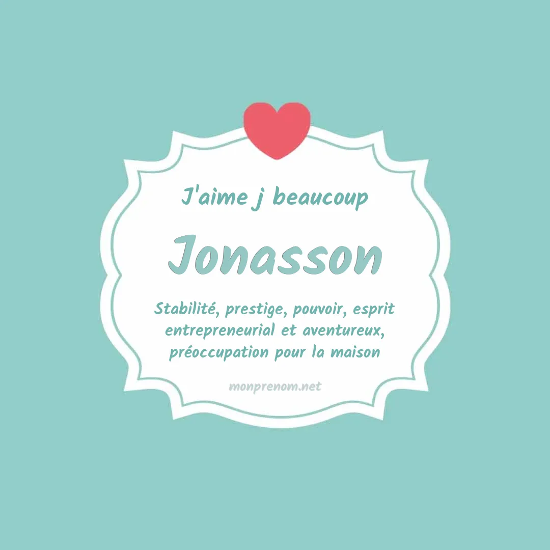 J'aime beaucoup Jonasson