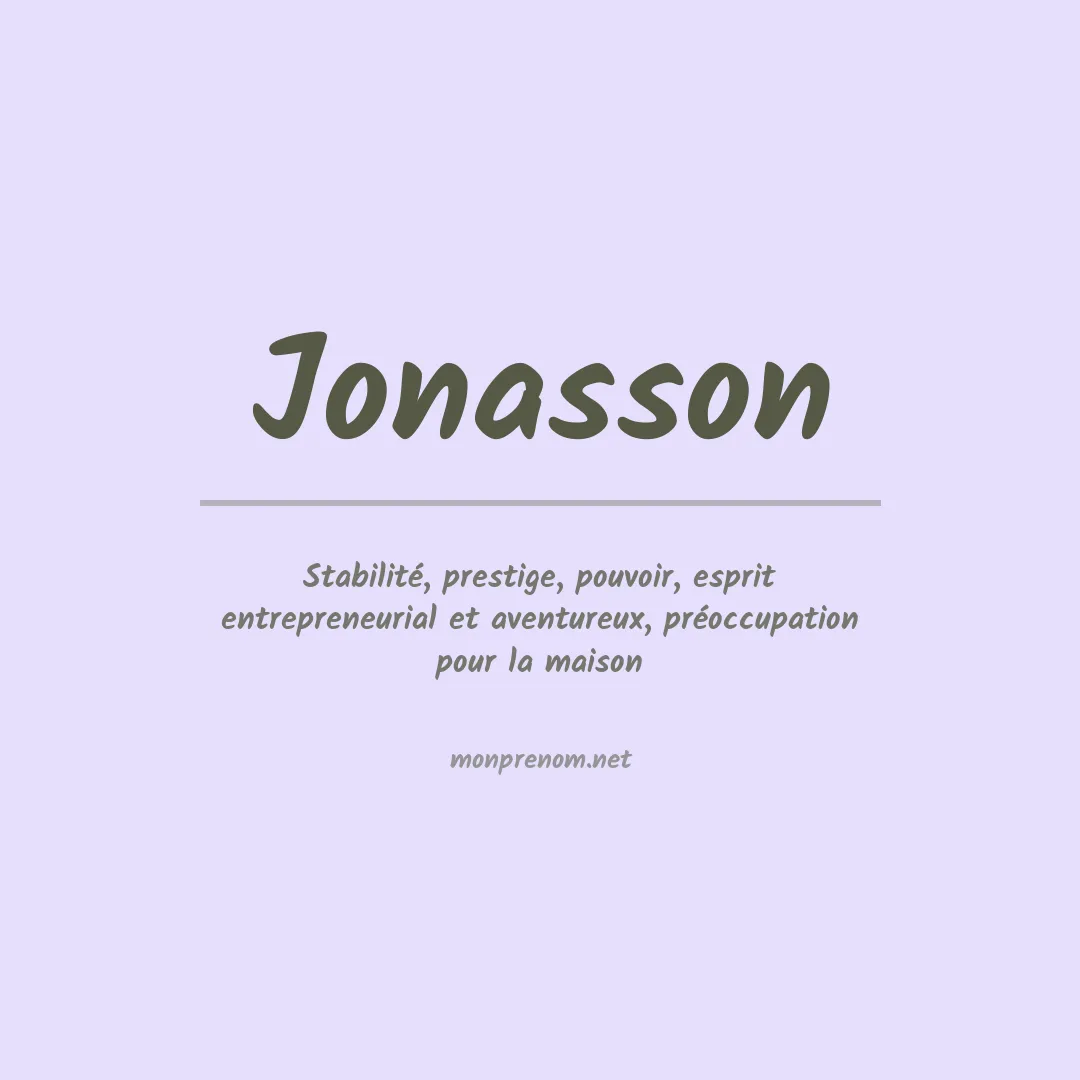 Signification du prénom Jonasson