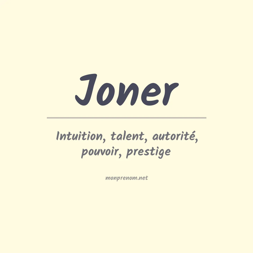 Signification du prénom Joner