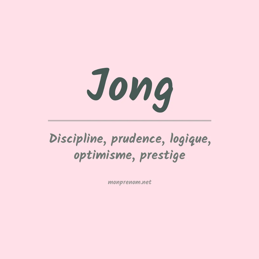 Prénom Jong