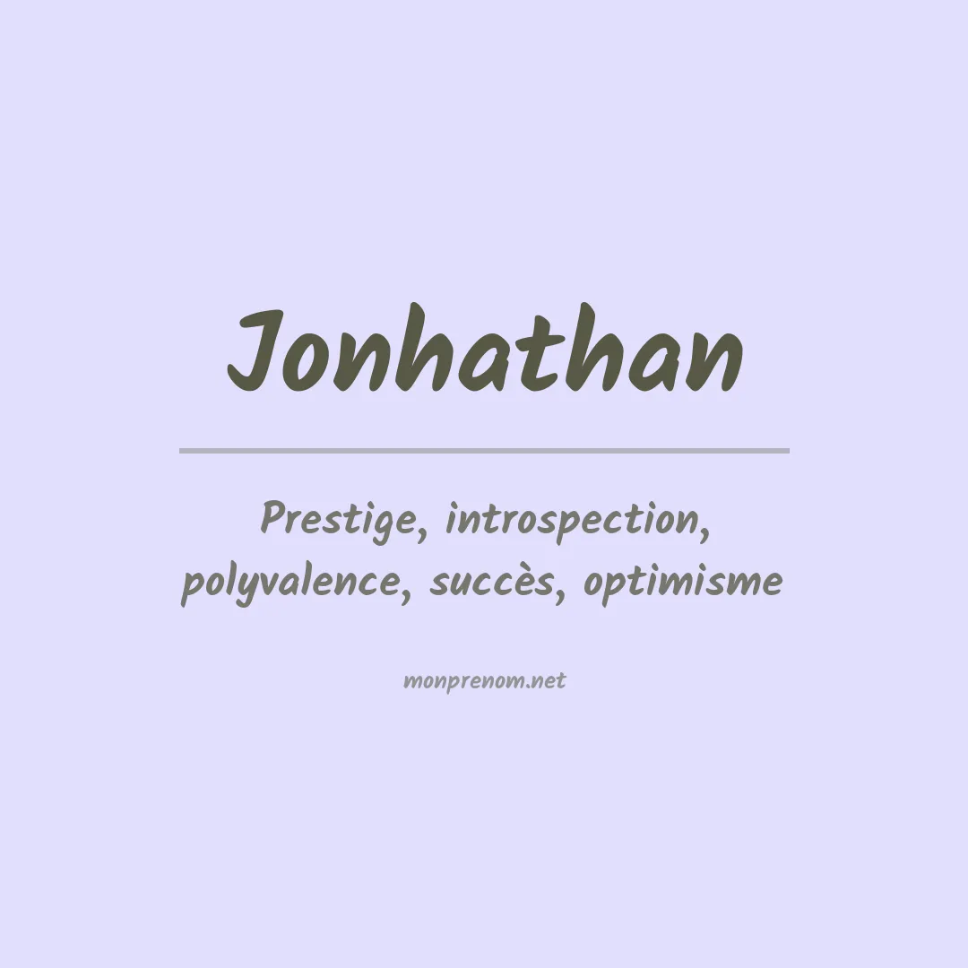 Prénom Jonhathan